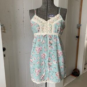 Pura Vida Floral and Lace Cottagecore Lace Slip Tank Top XL